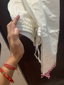 Pink And White Kurti Set