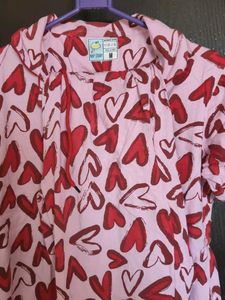 Cute Heart Print Pajama Set
