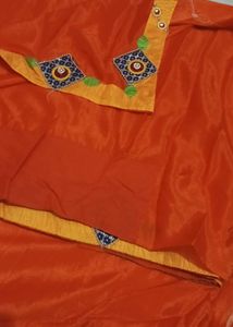Orange Saree with Embellished Border