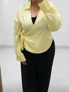 Chic Yellow Wrap Top