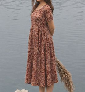 Ethnic Floral Print Aline Midi Dress