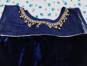Elegant Blue Tulle Gown