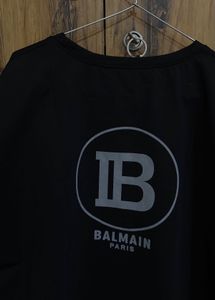 black balmain drop shoulder crop tshirt size