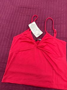 Shein Red Twist Front Camisole Top