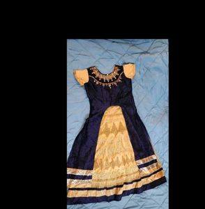 Elegant Navy &amp; Gold Ethnic Dress