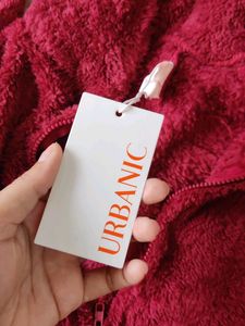 Urbanic Cozy Red Fleece Hooded Jumpsuit