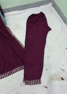 Maroon Embellished Kurta Set with Pants