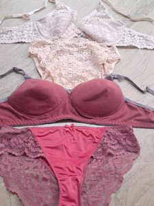 combo Of Four Imported Fabric Bra N Panty set