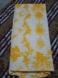 Yellow Tie-Dye Kurta Set with Sequins