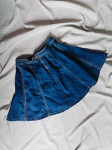Denim A-line Mini Skirt