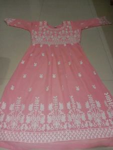 Pink Embroidered Anarkali kurti