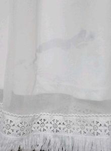💐White Lace Trimmed Dress