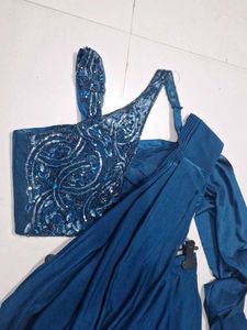 Designer Teal Blue Lehenga saaree
