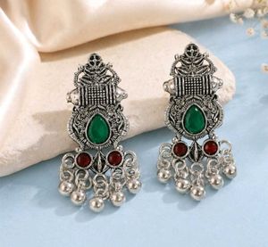 Oxidized Silver Ethnic Earrings