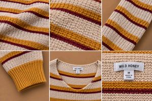 STRIPED CROPPED KNIT SWEATER