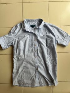 White Button-Up Tunic Top