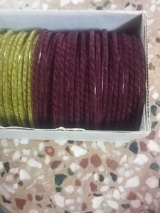 Set of 3 Bangles (Purple, Green, Light Green)