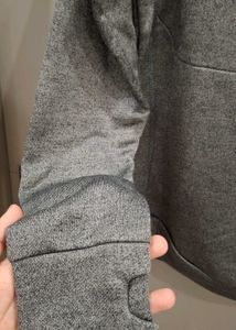 Grey Zip-Up Knit Pullover