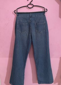 Wide Leg Denim Jeans with Belt