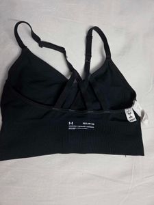 Under Armour Black Seamless Low Long Sports Bra