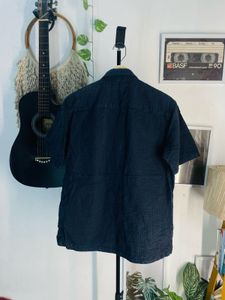 buckaroo Dark Blue Textured Short Sleeve Shirt