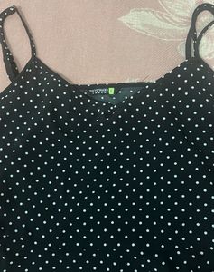 Black Polka Dot Camisole Top