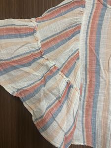 Striped Ruffle Sleeve Top