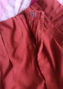 Terracotta High-Waisted Wide Leg Pants