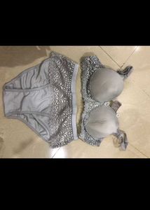 Grey Lace Bra & Panty Set
