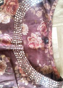 Elegant Floral Print Anarkali Gown