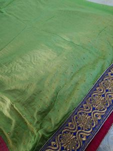 Pink &amp; Green Embroidered Lehenga Choli
