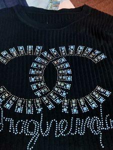 Embellished Black Blouse