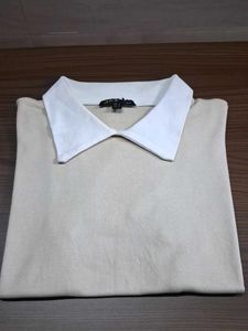 Classic Collared Beige Top