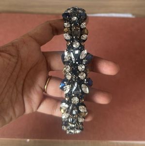 Navy Blue &amp; Silver Jeweled Headband