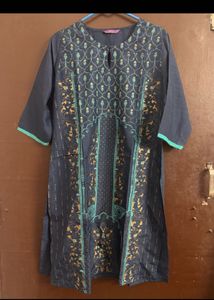 Libas Stylish Navy Blue Kurta with Print
