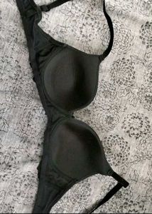 Lace Trim Black Bra  34 B