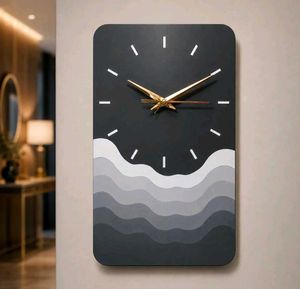 Black Clover Design Gold Tone Clock