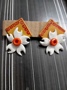 NEW HANDMADE Terracotta Necklace Earrings Set
