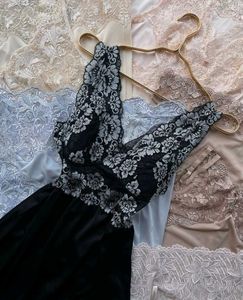 Vintage Black Lace Nightgown