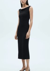MANGO textured Midi Dress