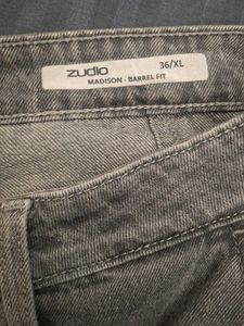 Grey Wide Leg Denim Jeans