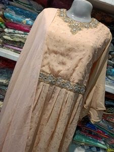 Elegant Peach Embroidered 2pc