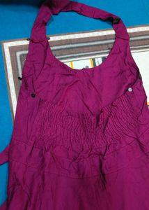Magenta Halter Neck Maxi Dress