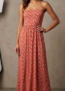 Imported Boho Strapless Maxi Dress