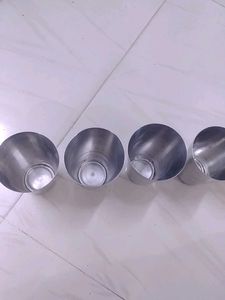 Set of 4 Stainless Steel Glasses