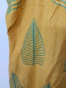 Yellow Leaf Print Kurta