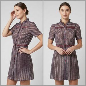 Chic Printed Button-Up Mini Dress