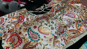 multicolour silk blouse