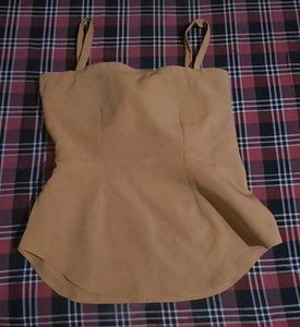 Women's Chic Tan Spaghetti Strap Top(Padded)