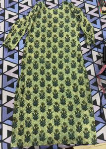 Green Block Print Kurta